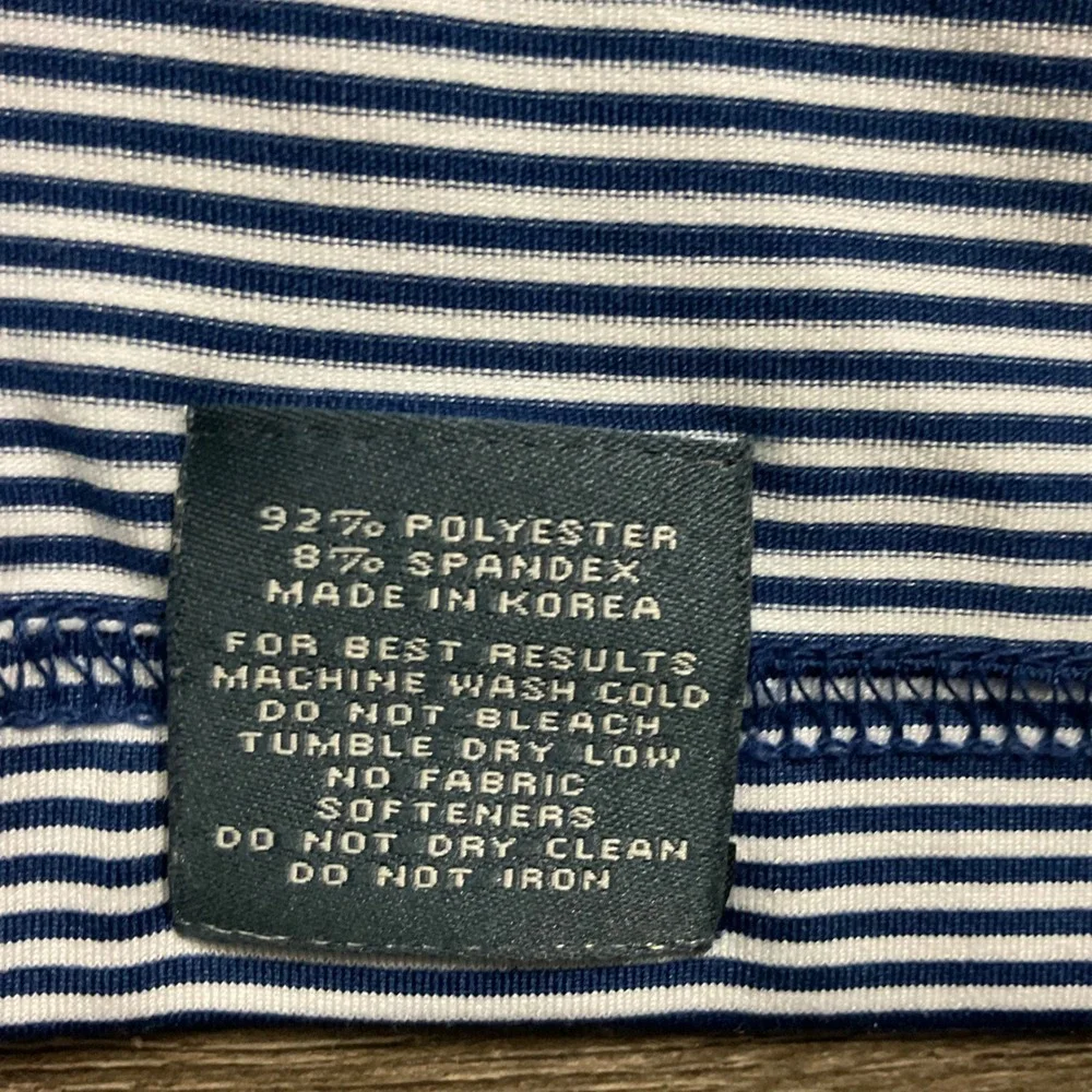 Turtleson Striped FLCC Golf Performance Polo Shirt Mens XL Navy White Preppy